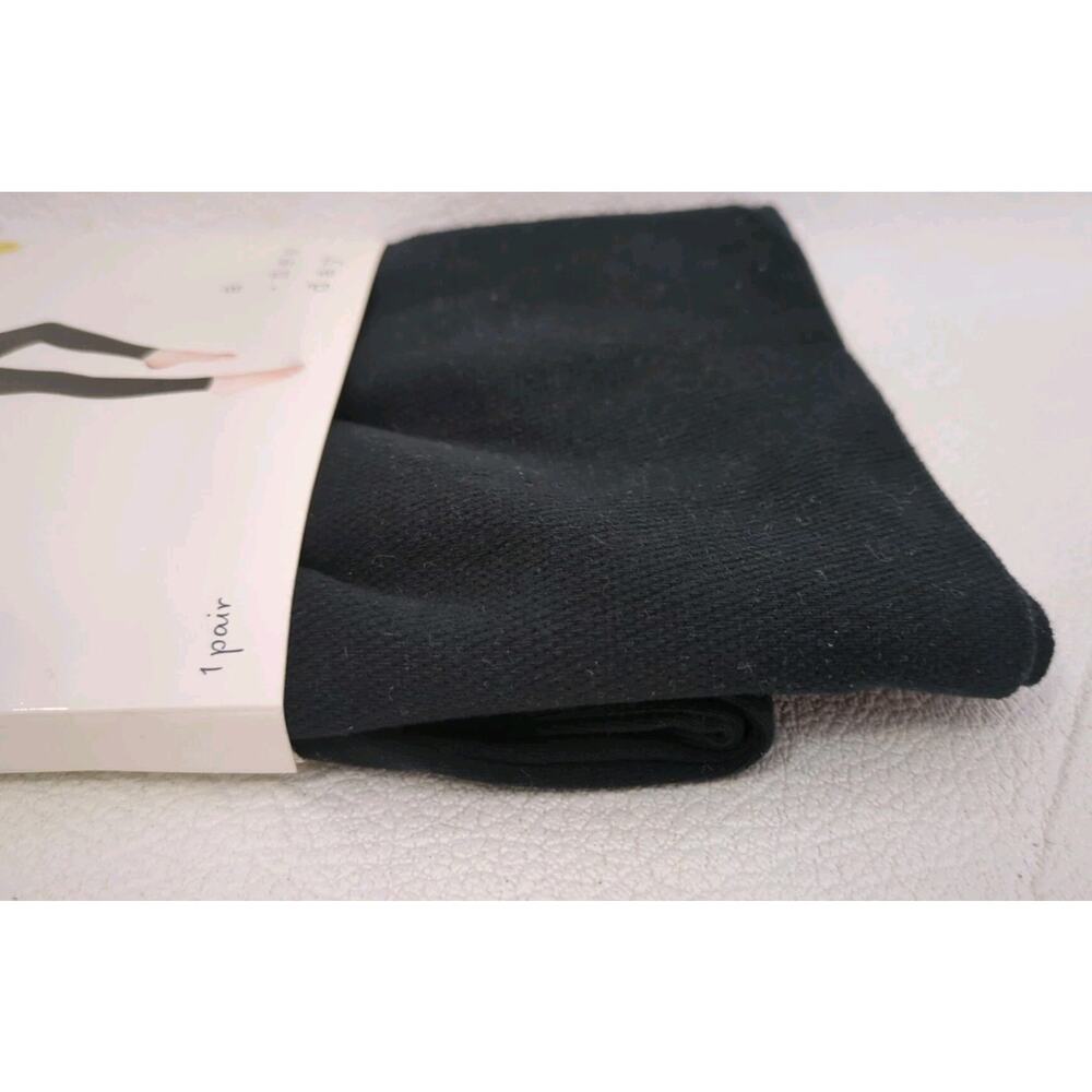 1 Pair Seamless Leggings Cotton Blend High Waist Sm/Med Black - Picture 5 of 5
